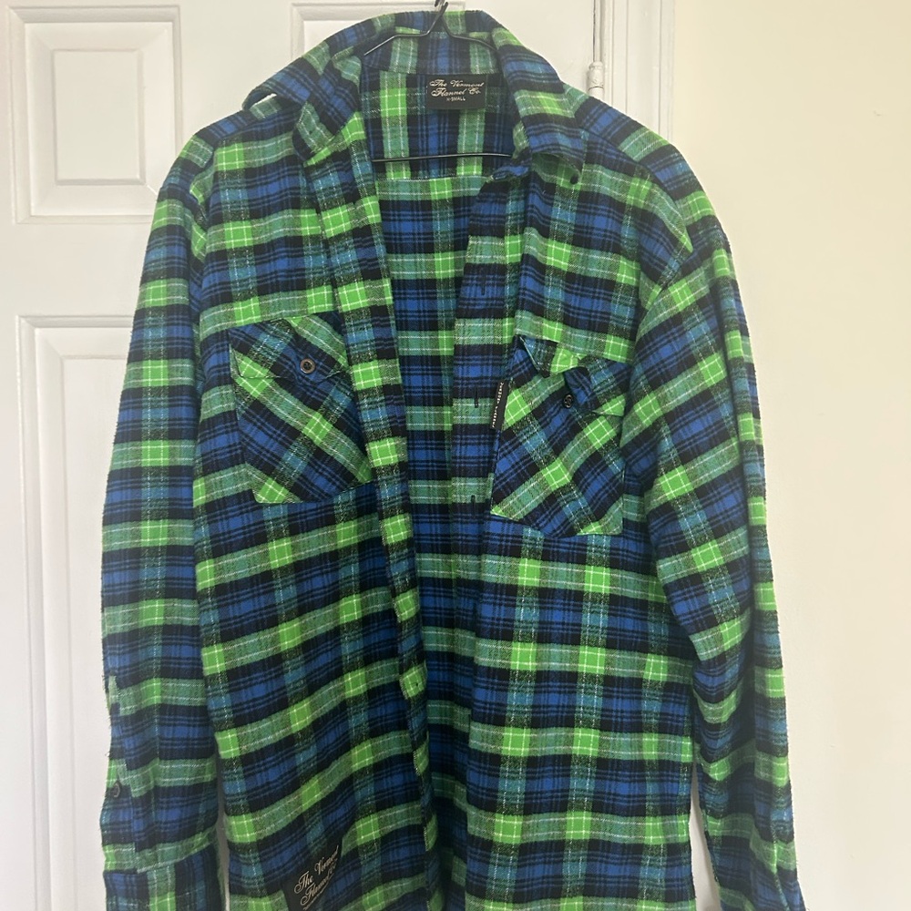 Blue and Green Plaid Vermont Flannel shirt